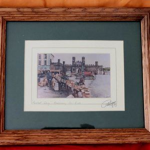 Framed & Autographed Philip Gray Irish print "Market Day, Macroom, Co. Cork"